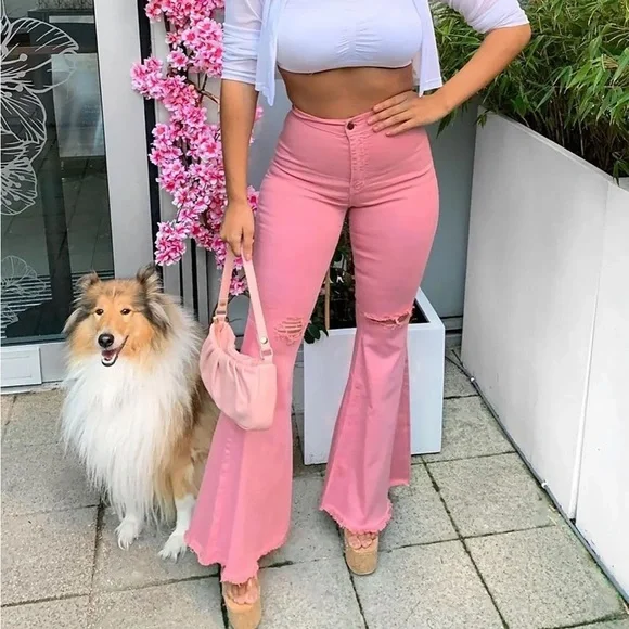 Fashion Nova Mystery Solved Extreme Bell Bottom Pant Size
